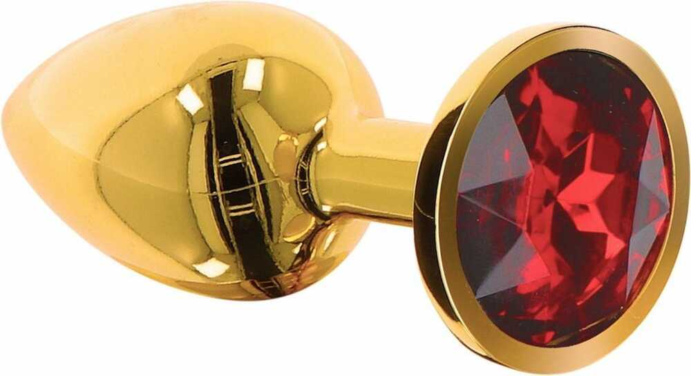 Buttplug Goud met rode steen