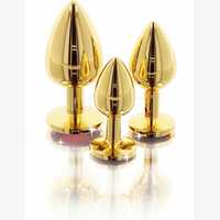 Buttplug Goud met rode steen