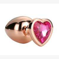 Roze goud plug met edelsteen